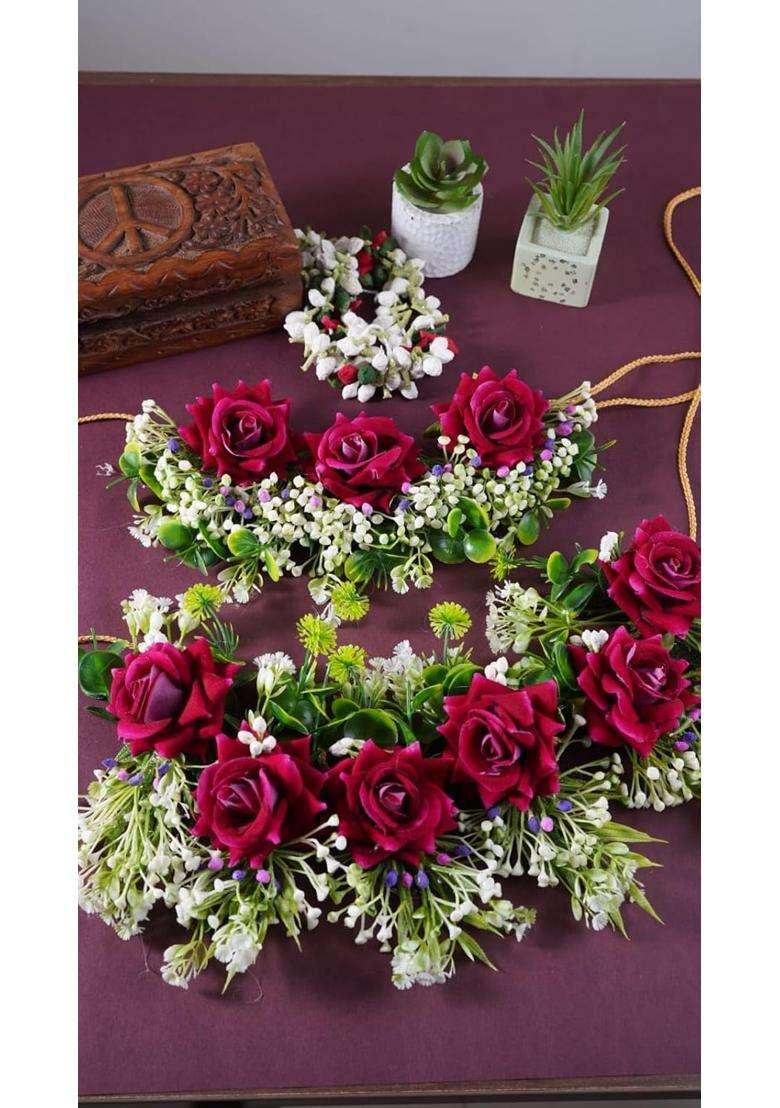 Prafullit Flowers Handcrafted Artificial Floral Jewellery Set for Women - Indya
