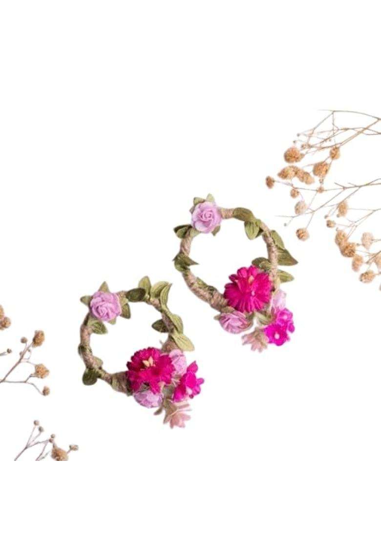 Sujodiya Creations Floral Choker Necklace for Women Pink and Red Artificial Flower Jewellery - Indya