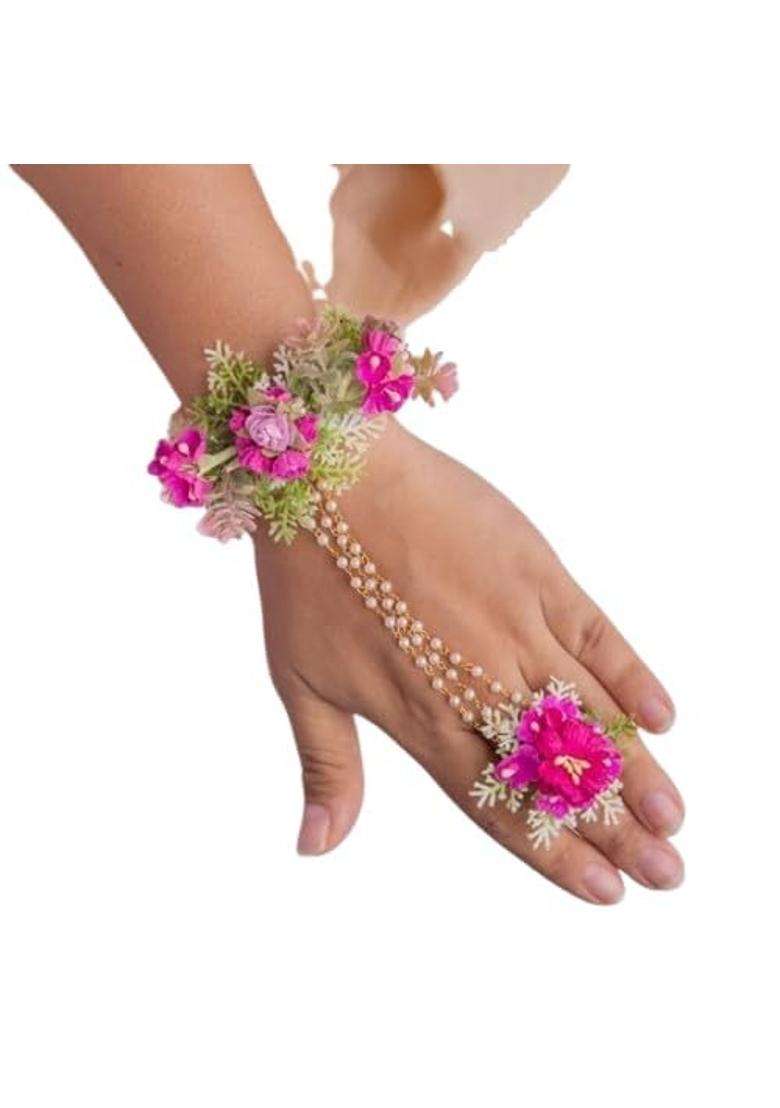 Sujodiya Creations Floral Choker Necklace for Women Pink and Red Artificial Flower Jewellery - Indya