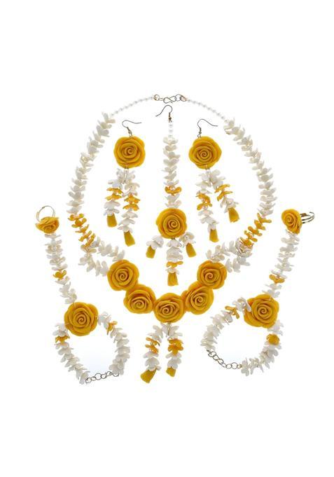YOU and Yours Yellow FULL Set Handmade Flower Jewellery