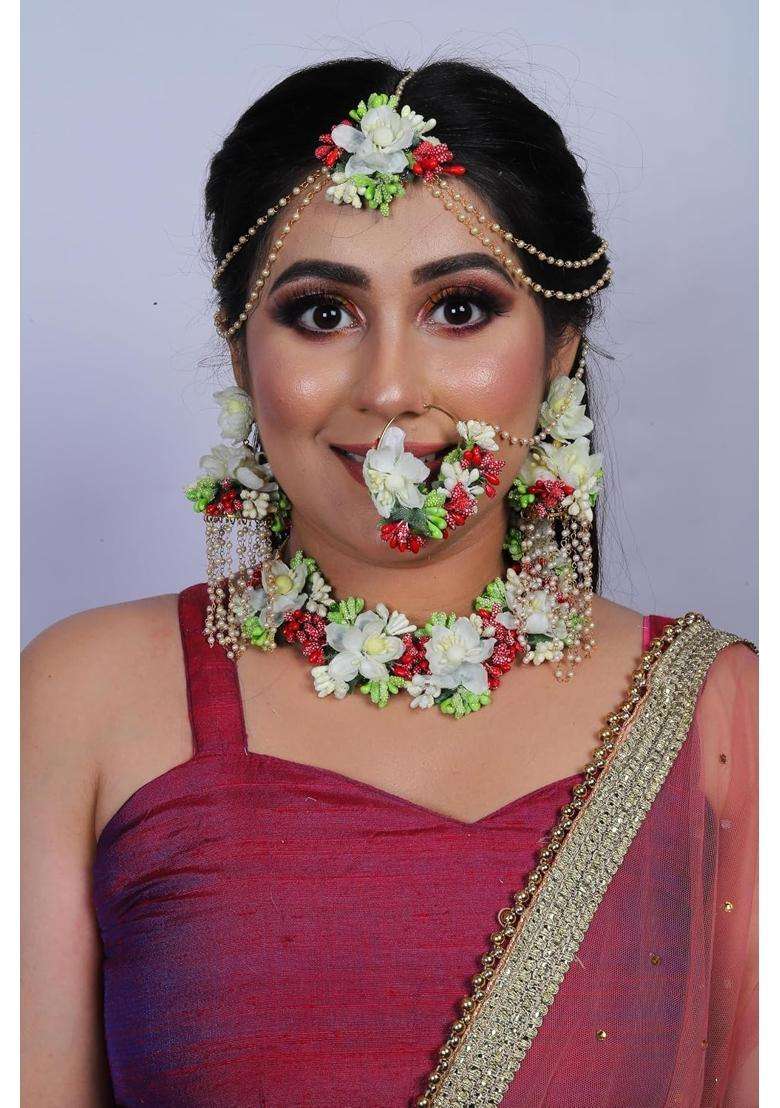 Saumakshi Designs Beautiful Flower Jewelry Set for Women and Girls - Indya