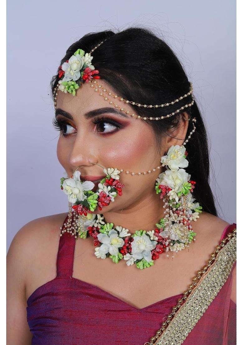 Saumakshi Designs Beautiful Flower Jewelry Set for Women and Girls - Indya