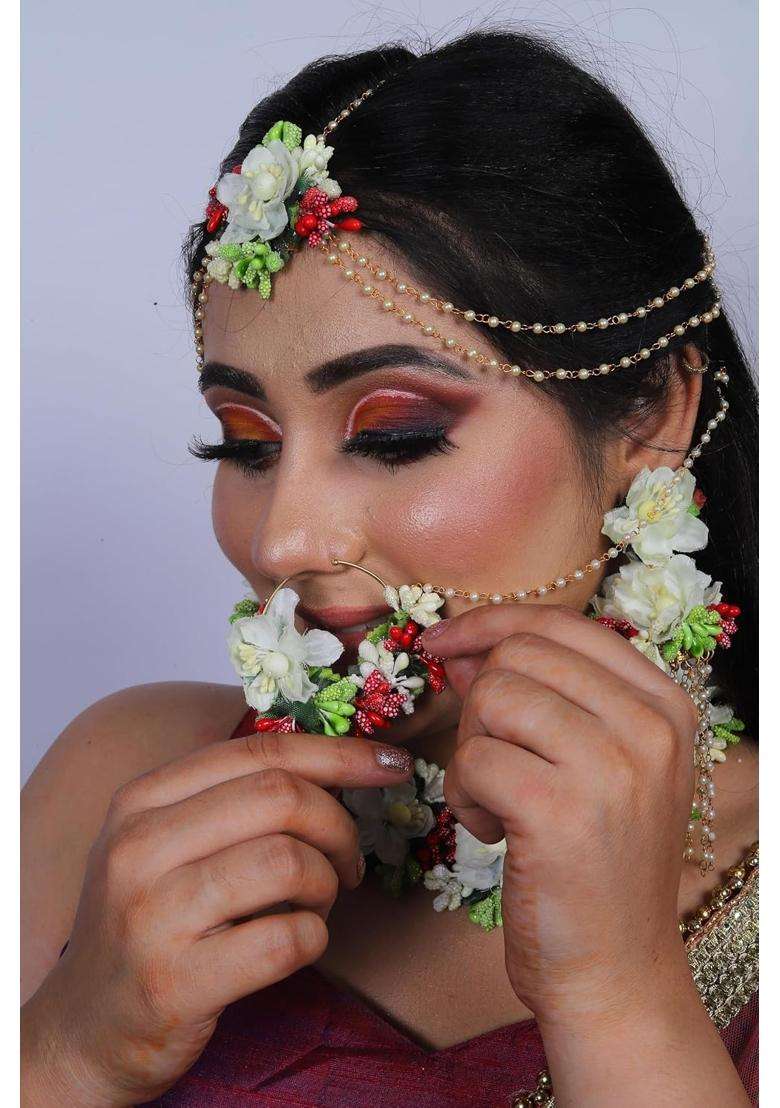 Saumakshi Designs Beautiful Flower Jewelry Set for Women and Girls - Indya
