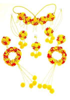 Sukaina Trends Artificial Flower Jewelry Set Indian Traditional Floral Jewellery for Bride Women and Girls