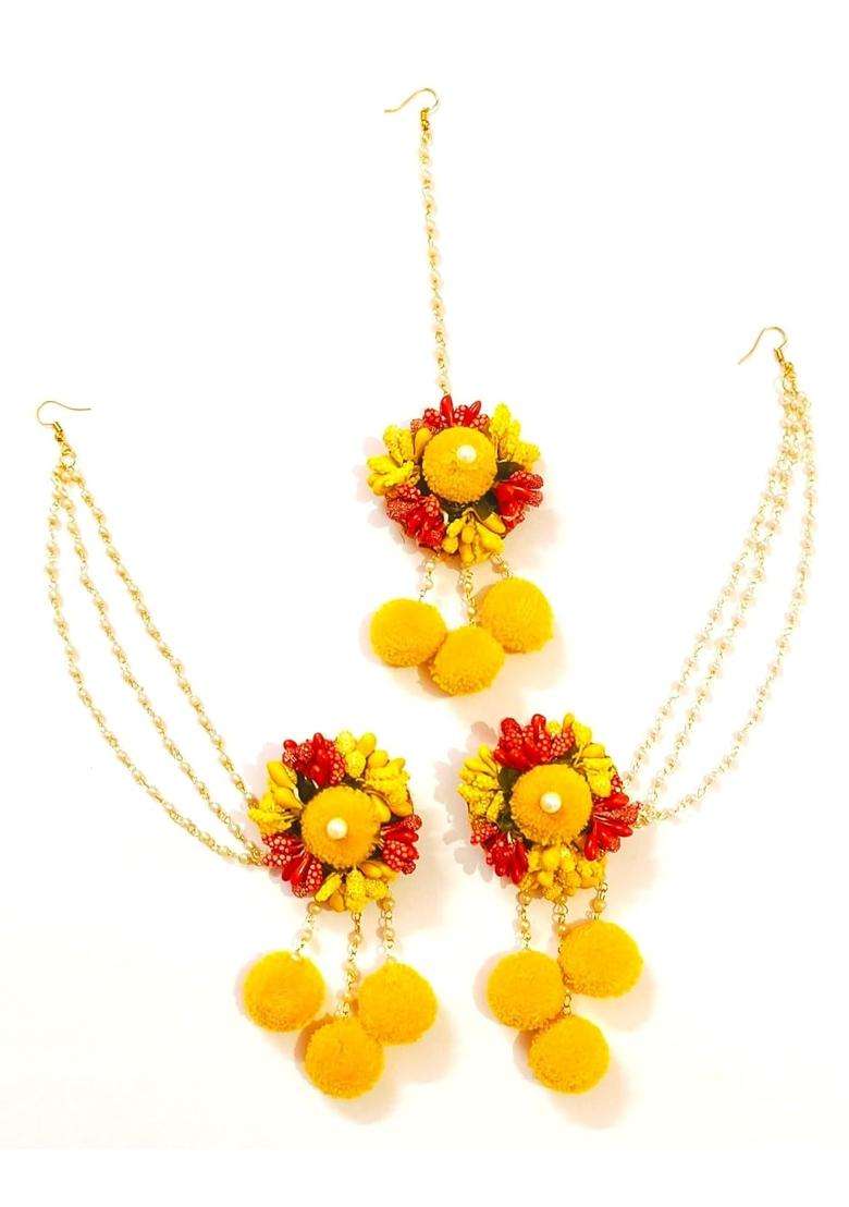 Sukaina Trends Artificial Flower Jewelry Set Indian Traditional Floral Jewellery for Bride Women and Girls - Indya