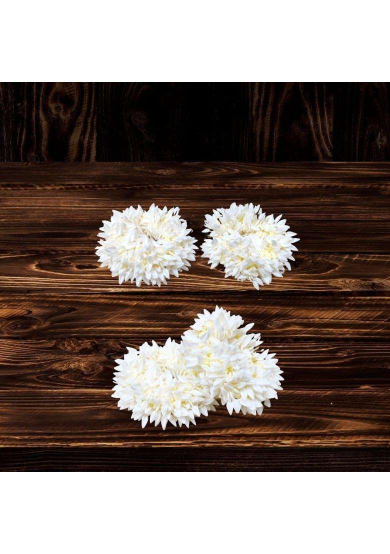 Estationeryhouse Traditional Indian Hair Accessories White Gajra Artificial Flower Jewelry Handmade Veni Tiara - Indya