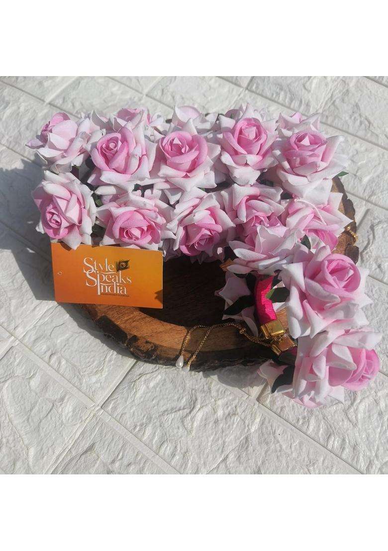 Style Speaks India Assorted Velvet Rose Gajra Bracelet Adjustable Hand Corsage for Women - Indya