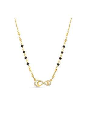 Zavya 925 Sterling Silver Mangalsutra Gold Plated Lustrous Cubic Zirconia Women Minimal Mangalsutra