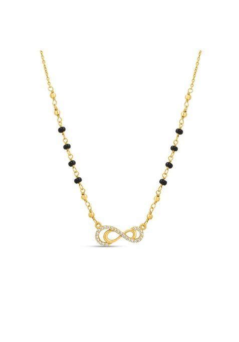 Zavya 925 Sterling Silver Mangalsutra Gold Plated Lustrous Cubic Zirconia Women Minimal Mangalsutra