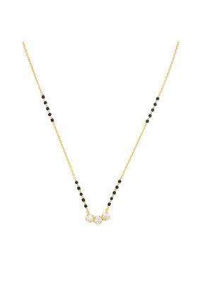 Kushals Fashion Jewellery White Gold Plated 925 Silver Black Beads Mangalsutra for Women