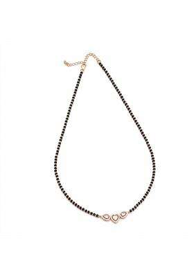 Kushals Fashion Jewellery White Gold Plated 925 Silver Black Beads Mangalsutra for Women