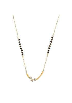 Kushals Fashion Jewellery White Gold Plated 925 Silver Black Beads Mangalsutra for Women
