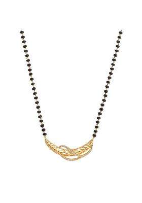 Kushals Fashion Jewellery White Gold Plated 925 Silver Black Beads Mangalsutra for Women