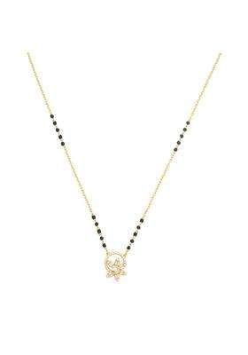 Kushals Fashion Jewellery White Gold Plated 925 Silver Black Beads Mangalsutra for Women