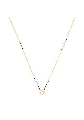 Kushals Fashion Jewellery White Gold Plated 925 Silver Black Beads Mangalsutra for Women