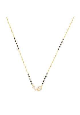 Kushals Fashion Jewellery White Gold Plated 925 Silver Black Beads Mangalsutra for Women