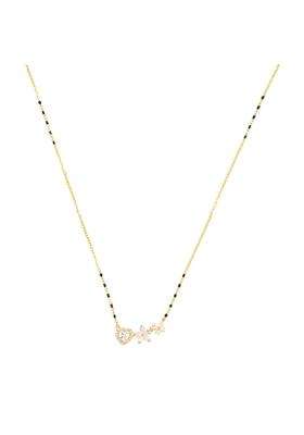 Kushals Fashion Jewellery White Gold Plated 925 Silver Black Beads Mangalsutra for Women