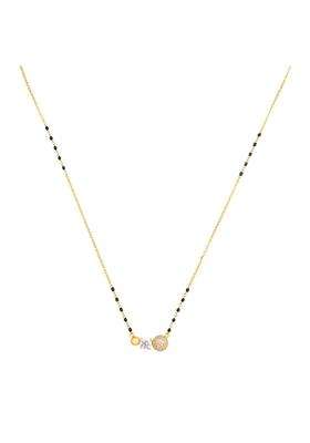 Kushals Fashion Jewellery White Gold Plated 925 Silver Black Beads Mangalsutra for Women