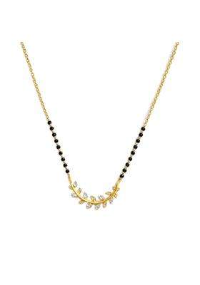 Zarkan 925 Hallmark Silver Leaf Gold Plated Mangalsutra