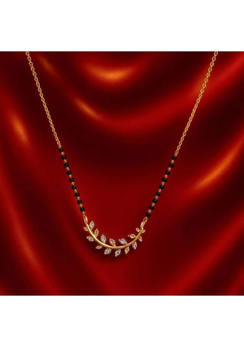 Zarkan 925 Hallmark Silver Leaf Gold Plated Mangalsutra - Indya