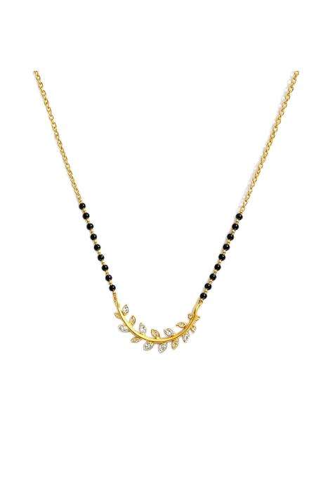 Zarkan 925 Hallmark Silver Leaf Gold Plated Mangalsutra