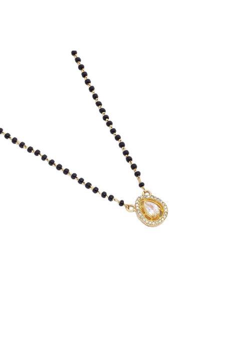 Tweov Gold Plated Drop Shaped AD Silver Mangalsutra