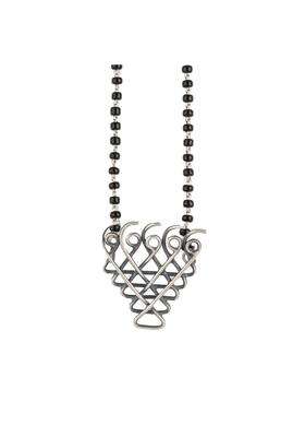 Aadyaa 925 Silver Mangalsutra for Women Saraswati Mangalsutra Handmade 925 Sterling Silver Templeinspired