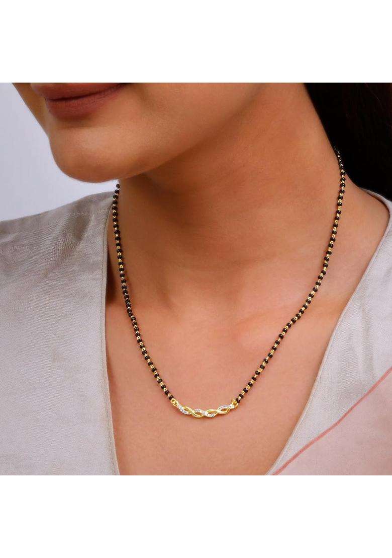 GIVA 925 Silver 18K Gold Plated Rose Gold Plated Mangalsutra Sets - Indya