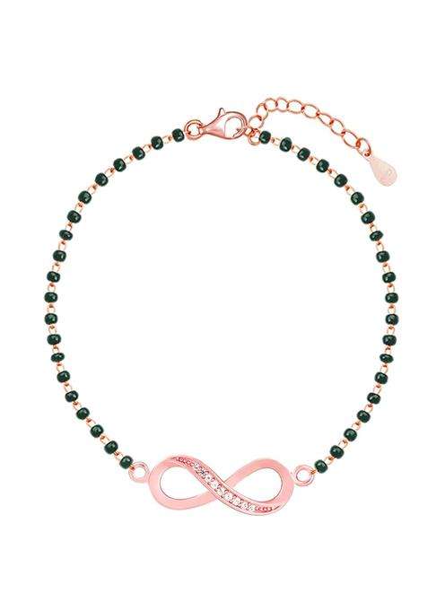 GIVA 925 Silver 18K Gold Plated Rose Gold Mangalsutra Bracelet for Women