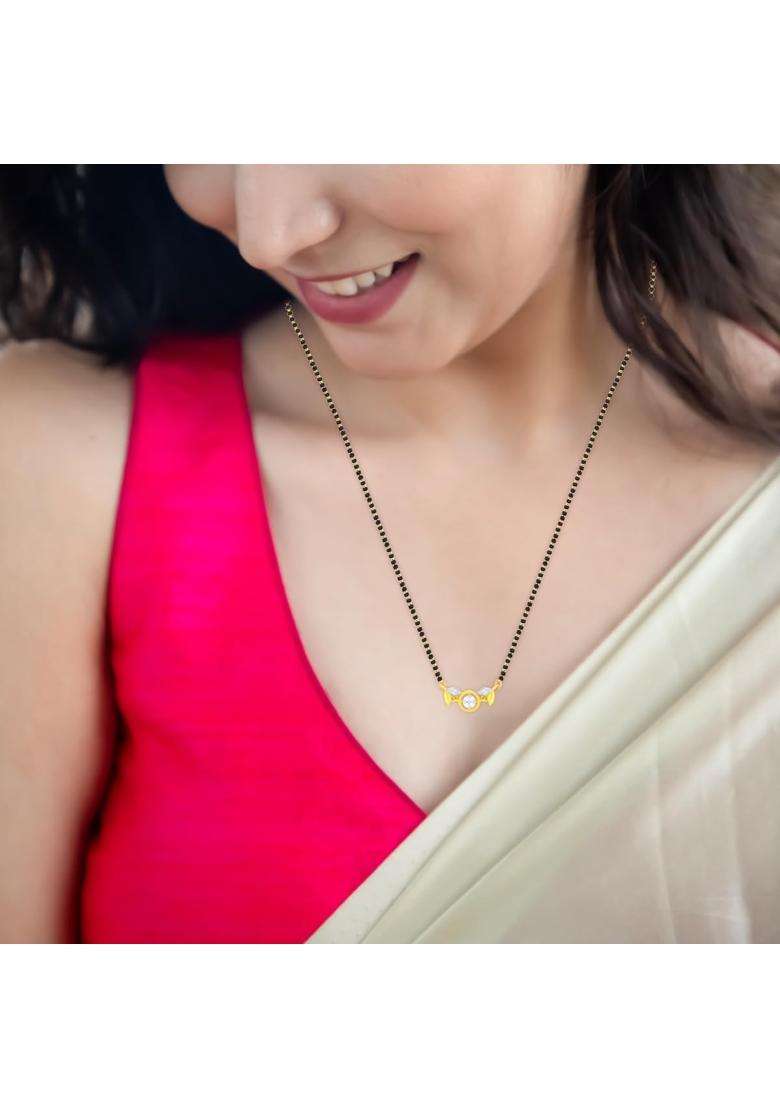 WHP Jewellers Forever Yours Diamond Mangalsutra Pendant for Women - Indya