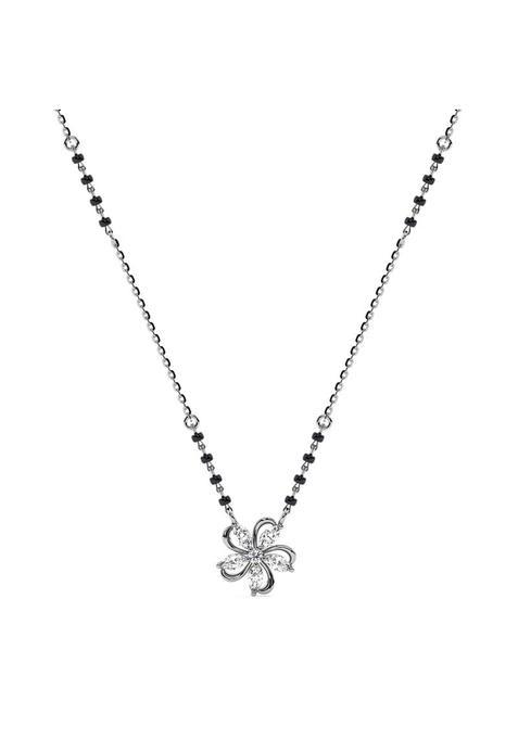 Clara 925 Silver Nayma Flower Mangalsutra Tanmaniya Pendant for Women