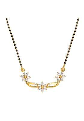 Dishis 14K 18K BIS Hallmarked Certified Yellow Gold Diamond Mangalsutra Pendant for Women Gift for Wife