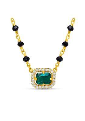 Zavya 925 Sterling Silver Mangalsutra Gold Plated Lustrous Cubic Zirconia Women Minimal Mangalsutra