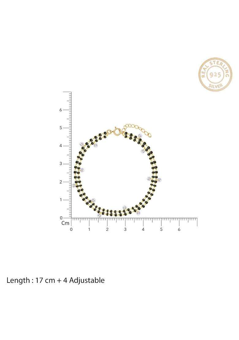 GIVA 925 Silver 18K Gold Plated Rose Gold Mangalsutra Bracelet for Women - Indya