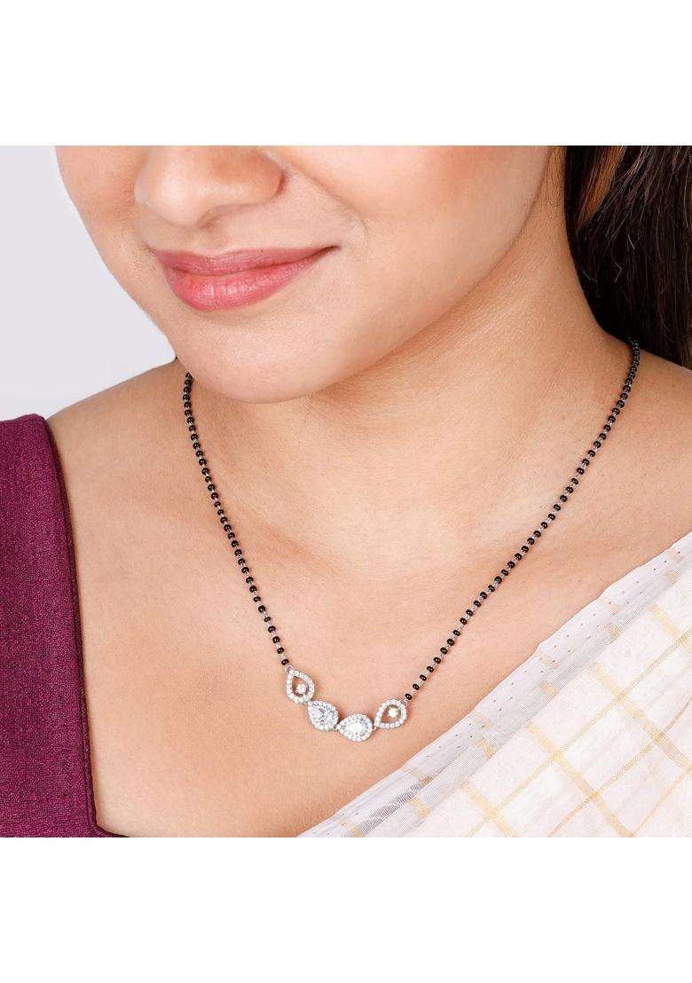 GIVA 925 Silver 18K Gold Plated Rose Gold Plated Mangalsutra Sets - Indya