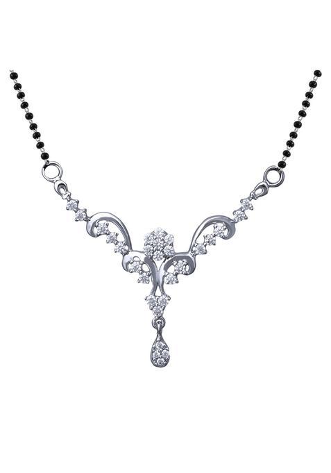 Clara 925 Sterling Silver Mangalsutra Tanmaniya Pendant with Chain for Wife