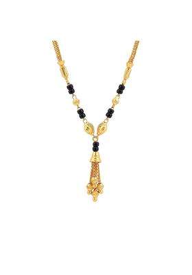 Maira 1GM Micron 18K Gold Plated Hypoallergenic Black Beads Kala Mani 925 Sterling Silver Mangalsutra