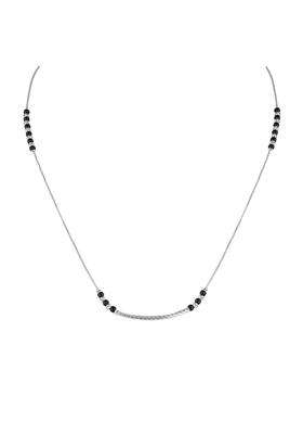 Zilgi Rose Gold and Silver Mangalsutra for Women 925 Sterling Silver CZ Diamond Pendant