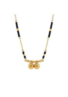 Maira 925 Sterling Silver 1 GM Micron Gold Plated Kala Mani Black Beads Vati Mangalsutra for Women