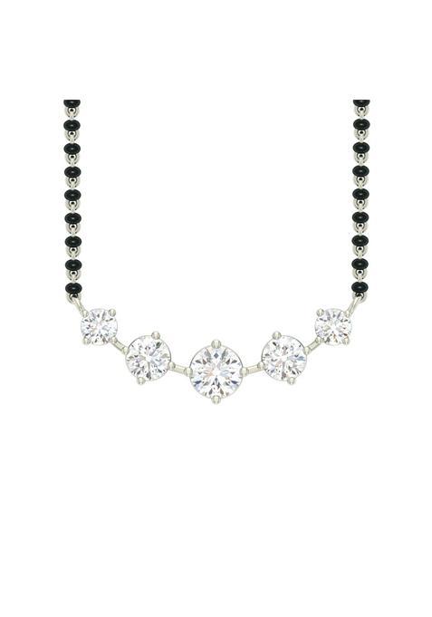 Clara 925 Sterling Silver 5 Stone Mangalsutra Earring Chain for Women
