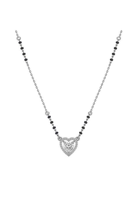 Clara 925 Silver Shanvika Heart Mangalsutra Pendant with Chain for Women