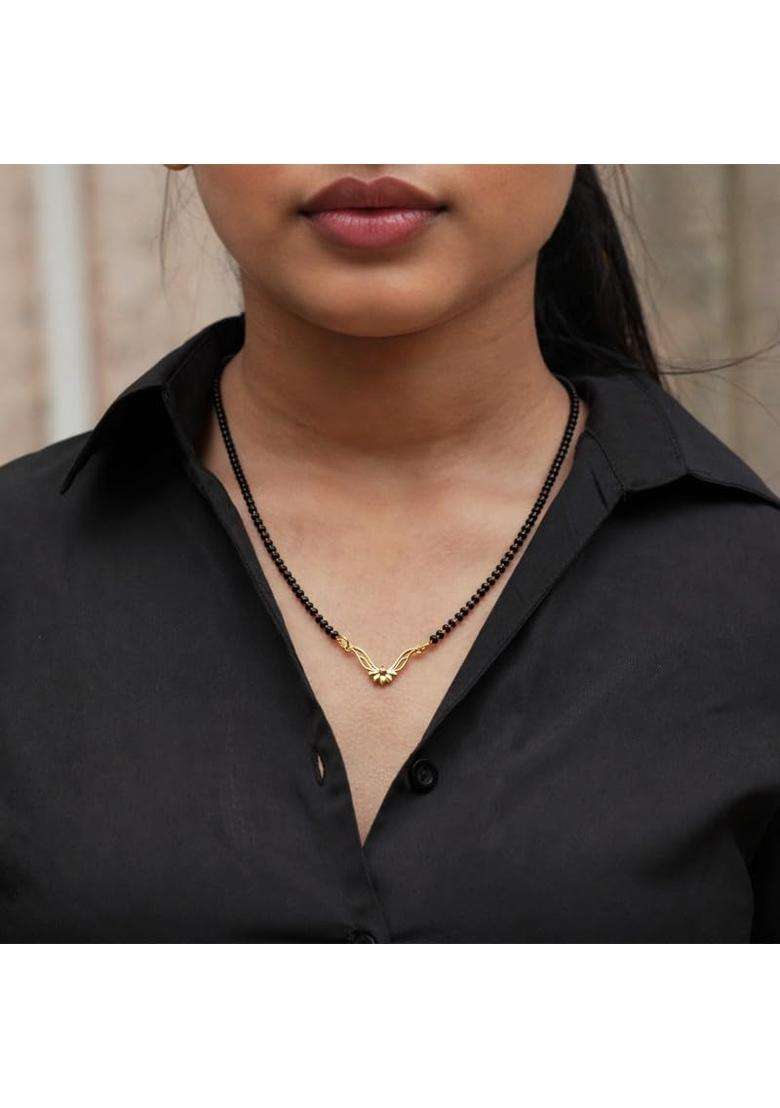 Dishis 14K 18K BIS Hallmarked Yellow Gold Mangalsutra Pendant for Women Gift for Wife - Indya