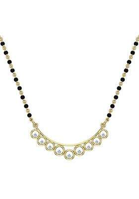 Dishis 14K 18K 22K BIS Hallmarked Certified Yellow Gold Diamond Mangalsutra Pendant for Women