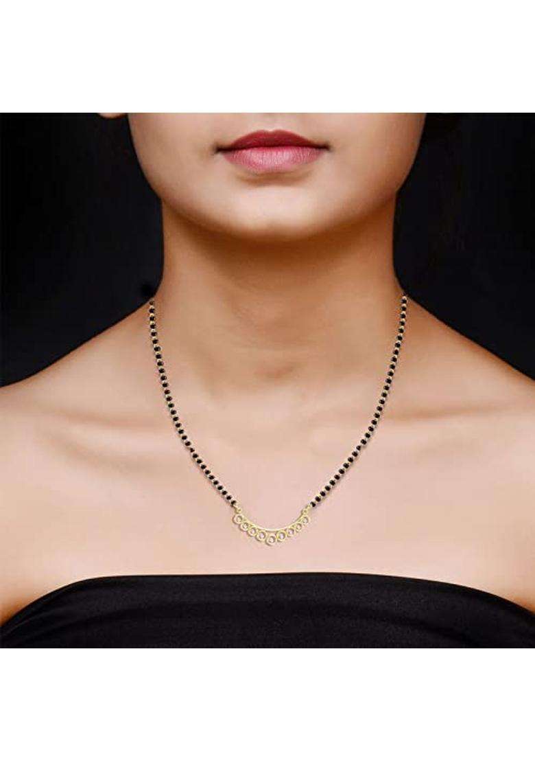 Dishis 14K 18K 22K BIS Hallmarked Certified Yellow Gold Diamond Mangalsutra Pendant for Women - Indya