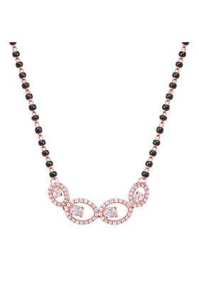 GIVA 925 Silver Rose Gold Eternal Love Mangalsutra Black Bead Necklace to Gift Women