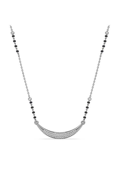 Clara 925 Silver Inaya Mangalsutra Tanmaniya Pendant with Black Beads Chain