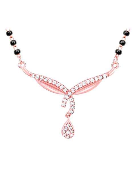 GIVA 925 Silver Rose Gold Vows of Love Mangalsutra Gifts for Women and Girls
