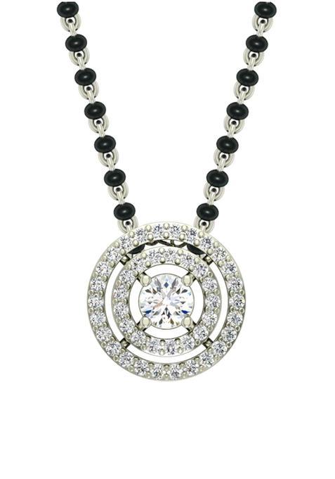 Clara 925 Sterling Silver Halo Mangalsutra Earring Chain Gift for Wife