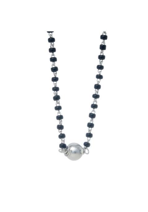 Aadyaa 925 Silver Mangalsutra for Women Classic Sarmanee Mangalsutra with One Bead 925 Sterling Silver