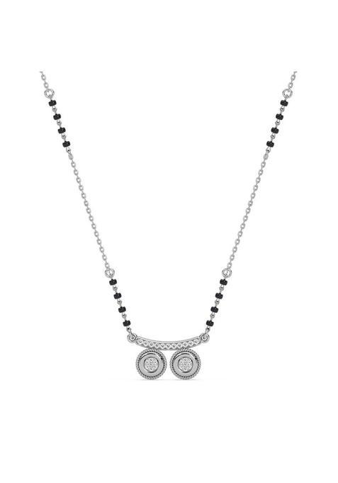 Clara 925 Silver Qirat Mangalsutra Tanmaniya Pendant Black Bead Chain